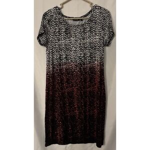 Apt. 9 T-Shirt Dress‎ Womens S Multi Tier Colors Short Sleeve Stretch Comfy NWOT